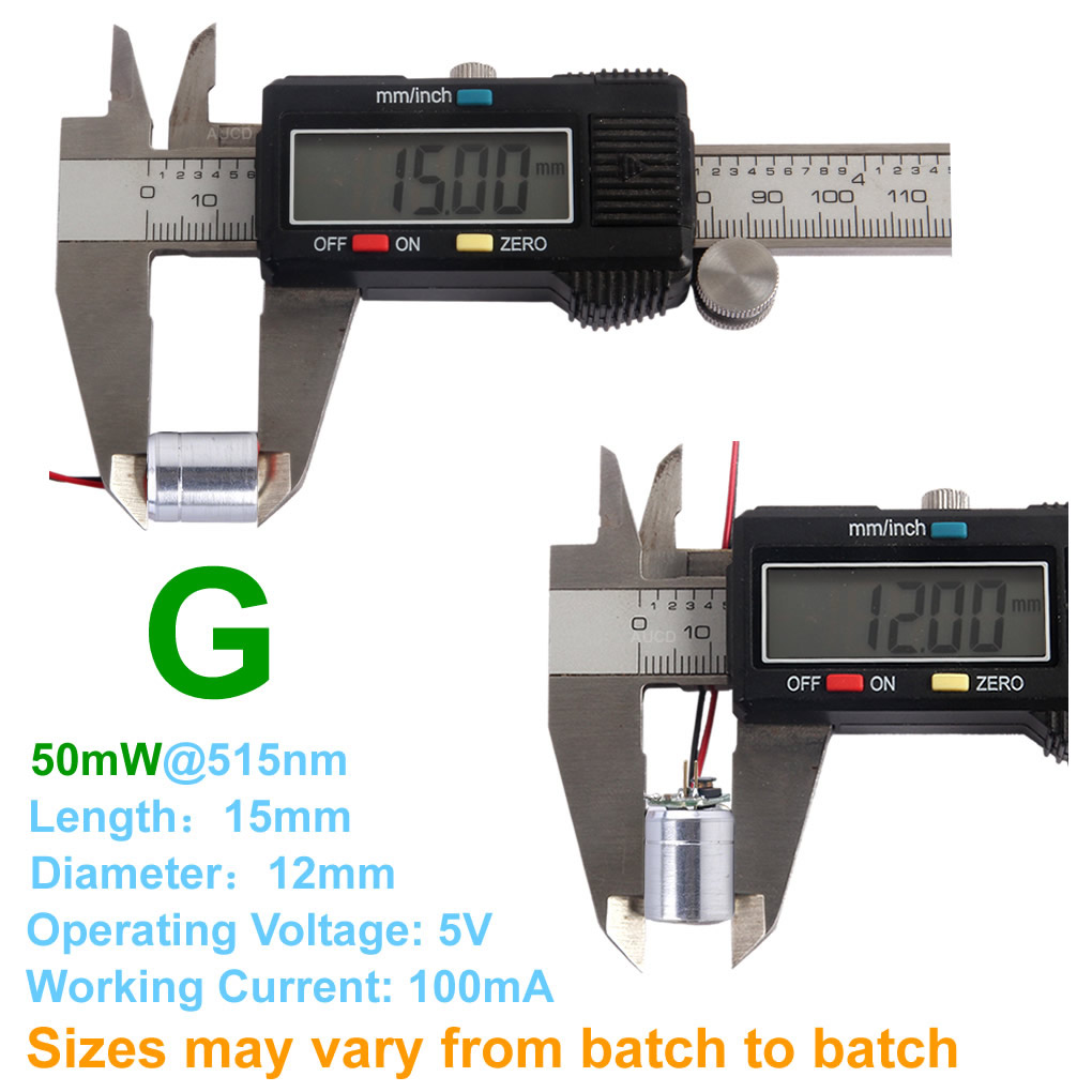 Φ12x15mm DC 5V Red-100mW Green - Industrial Laser Module ulasan dan harga
